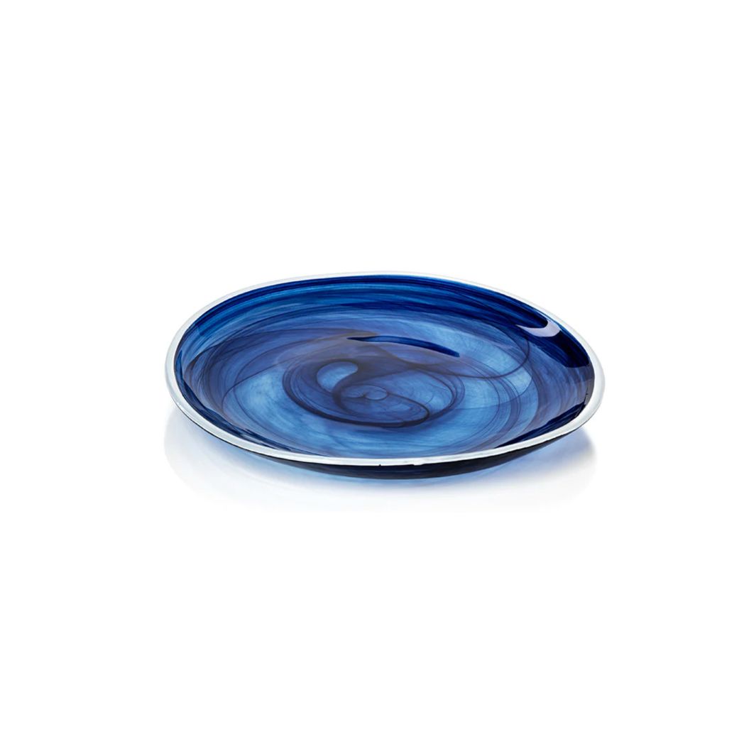 Alabaster Glass Cobalt Blue Dishes- set of 4