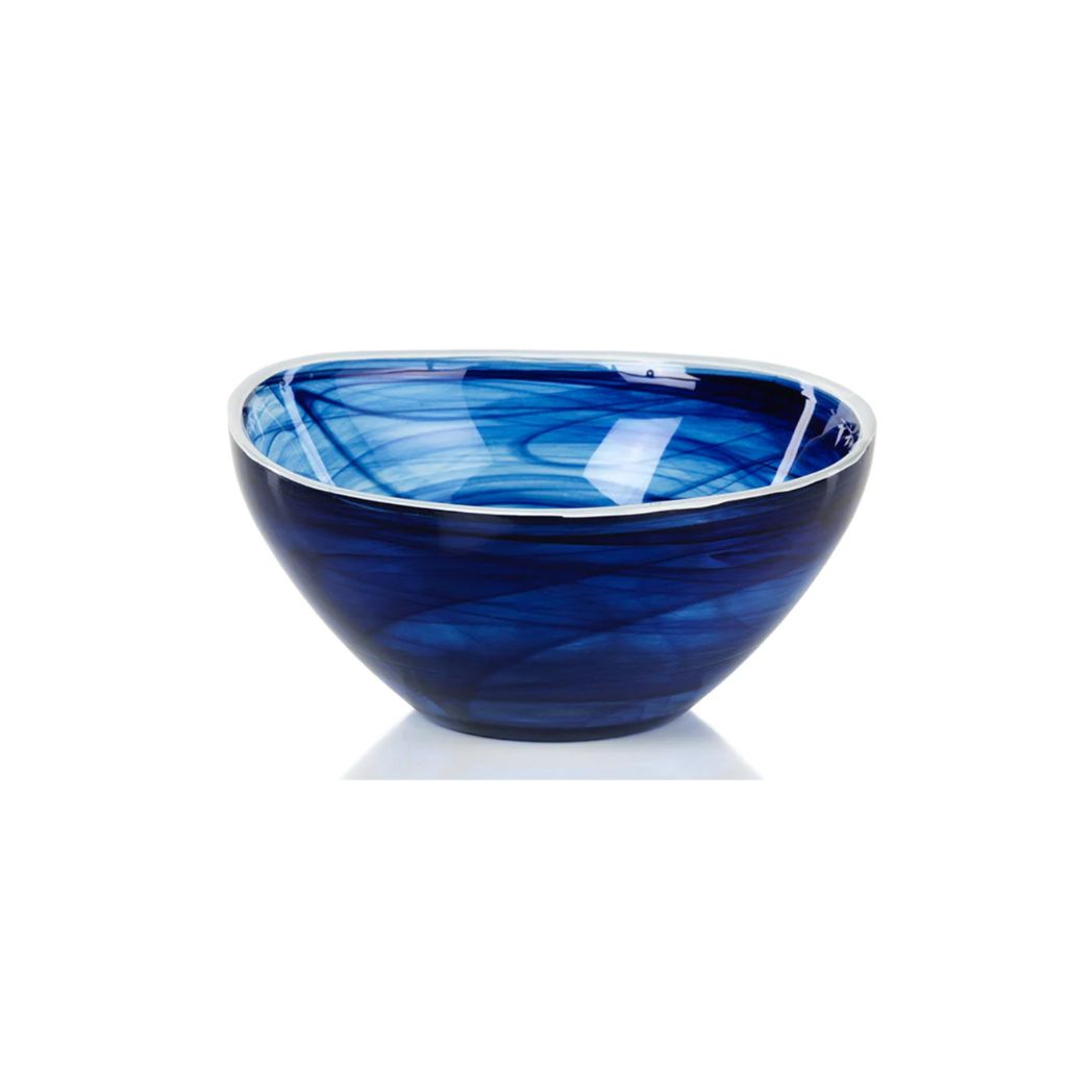 Alabaster Glass Cobalt Blue Dishes- set of 4