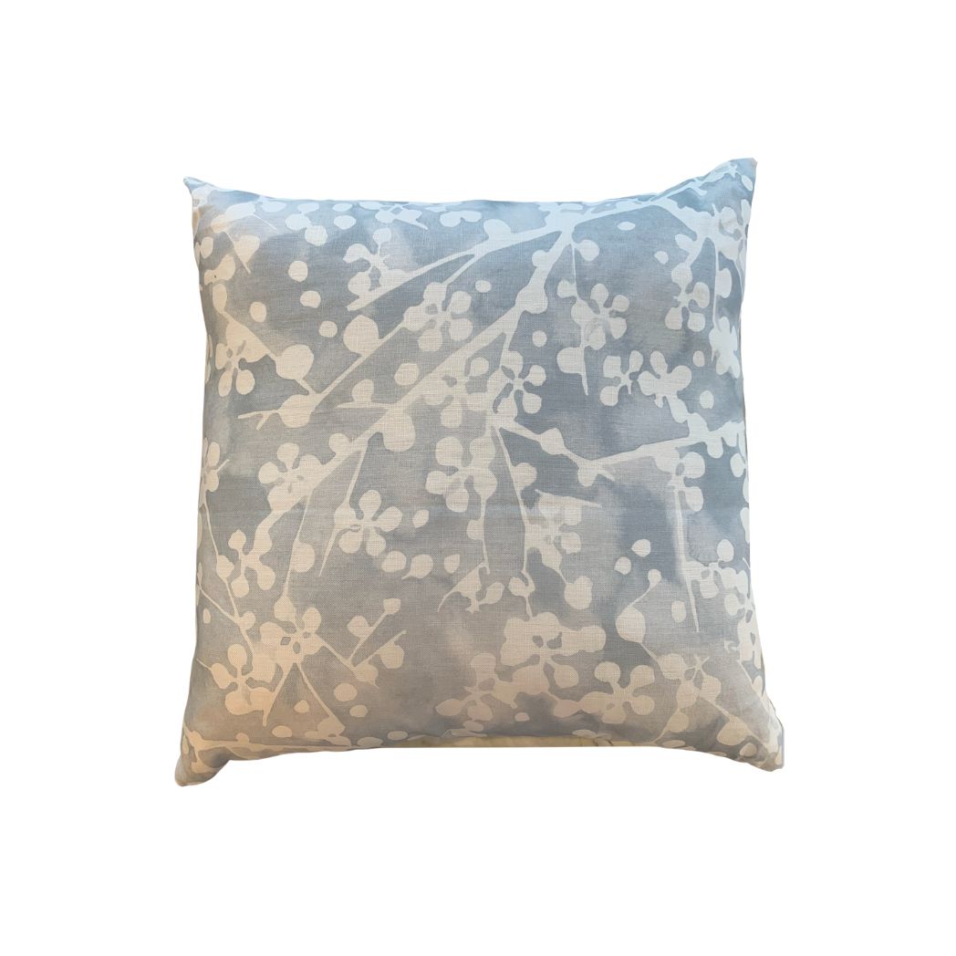 Custom Light Blue Abstract Floral Pillow