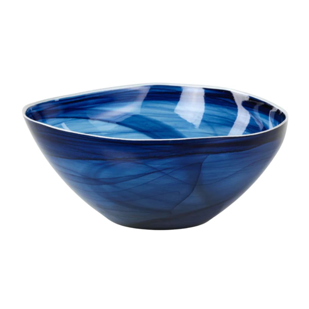 Blue Alabaster Glass Bowl