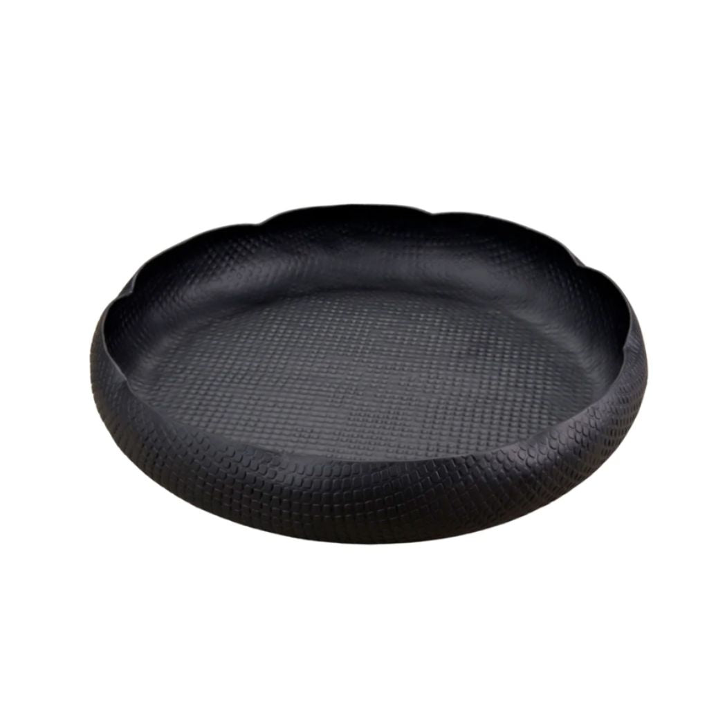 Black Aluminum Low Bowl