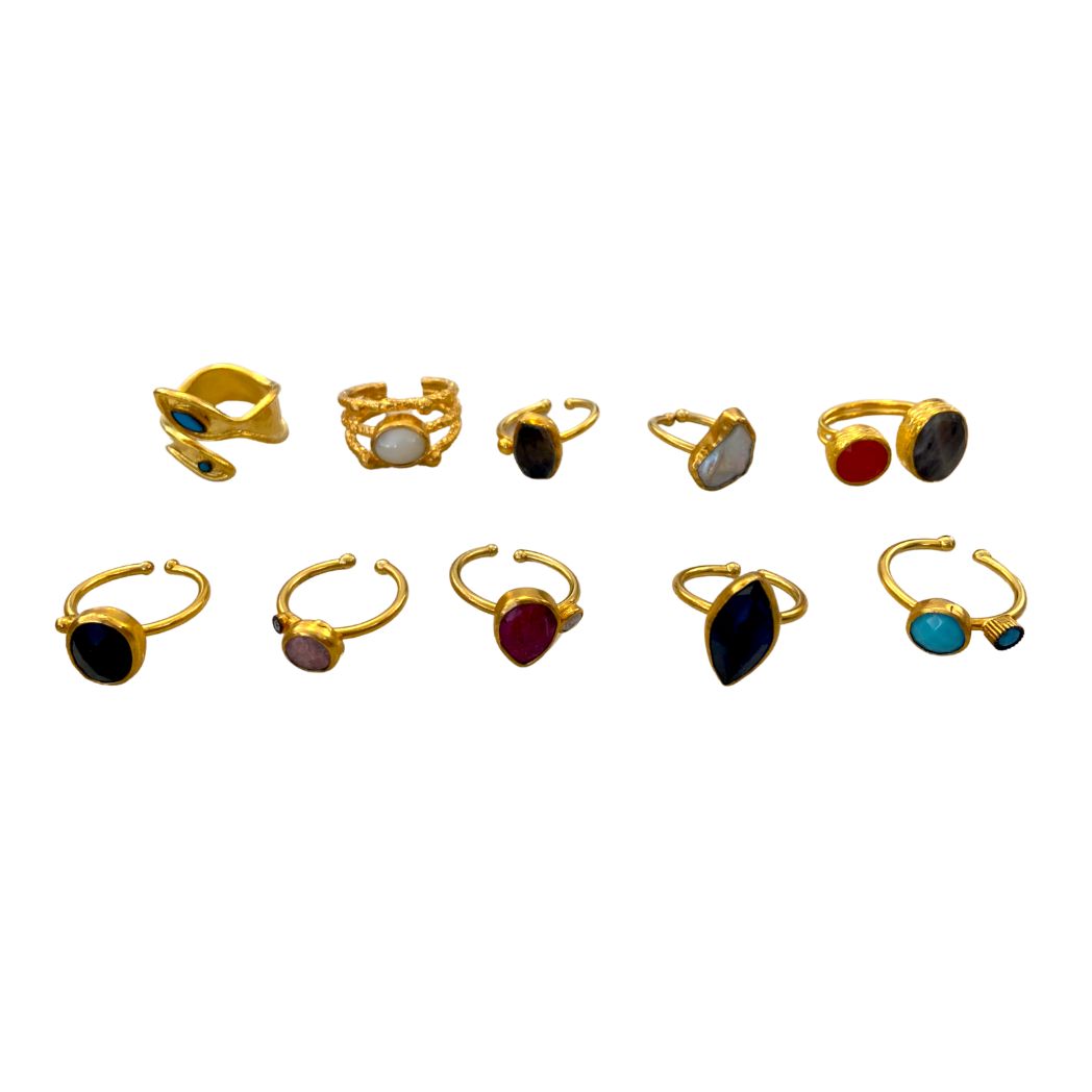 Gold Gem Stone Rings
