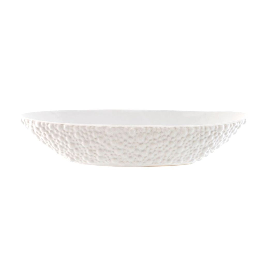 White Canoe Oblong Ceramic Bowl