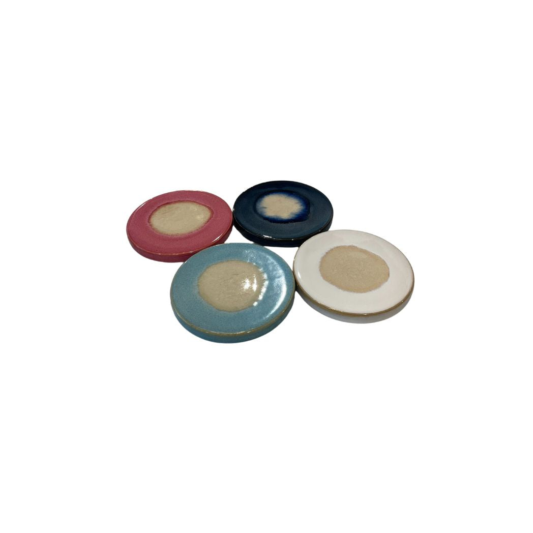 4" Stoneware Glaze Trivets/Coasters - Set of 4