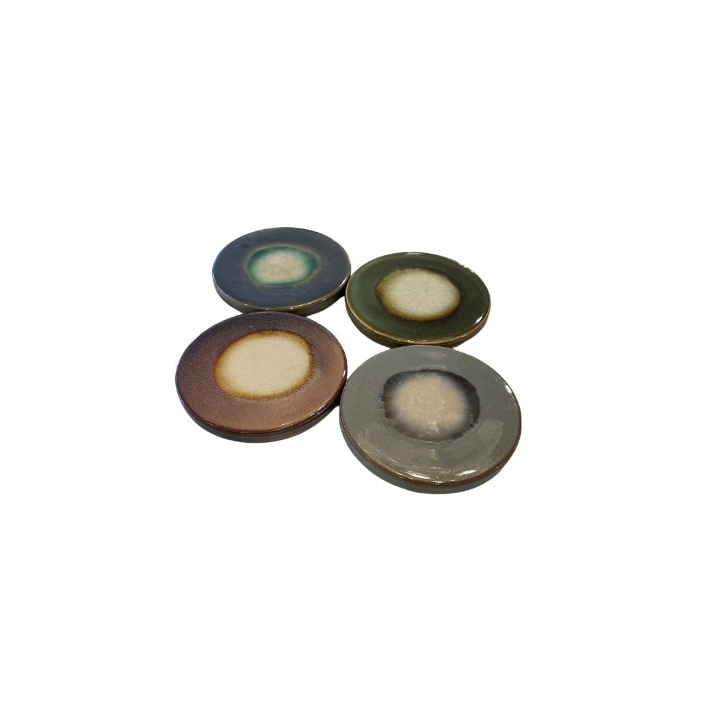4" Stoneware Glaze Trivets/Coasters - Set of 4