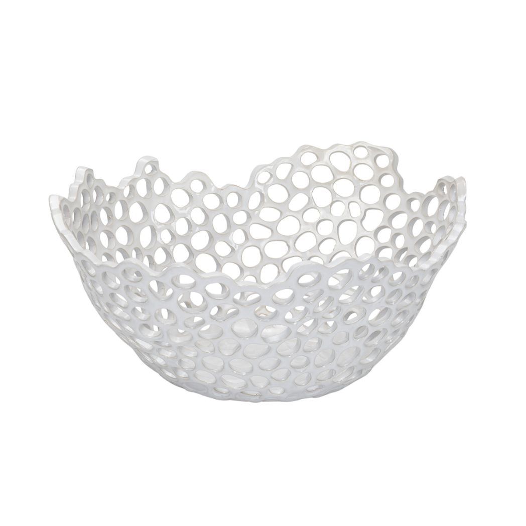 White Ceramic Net Bowls