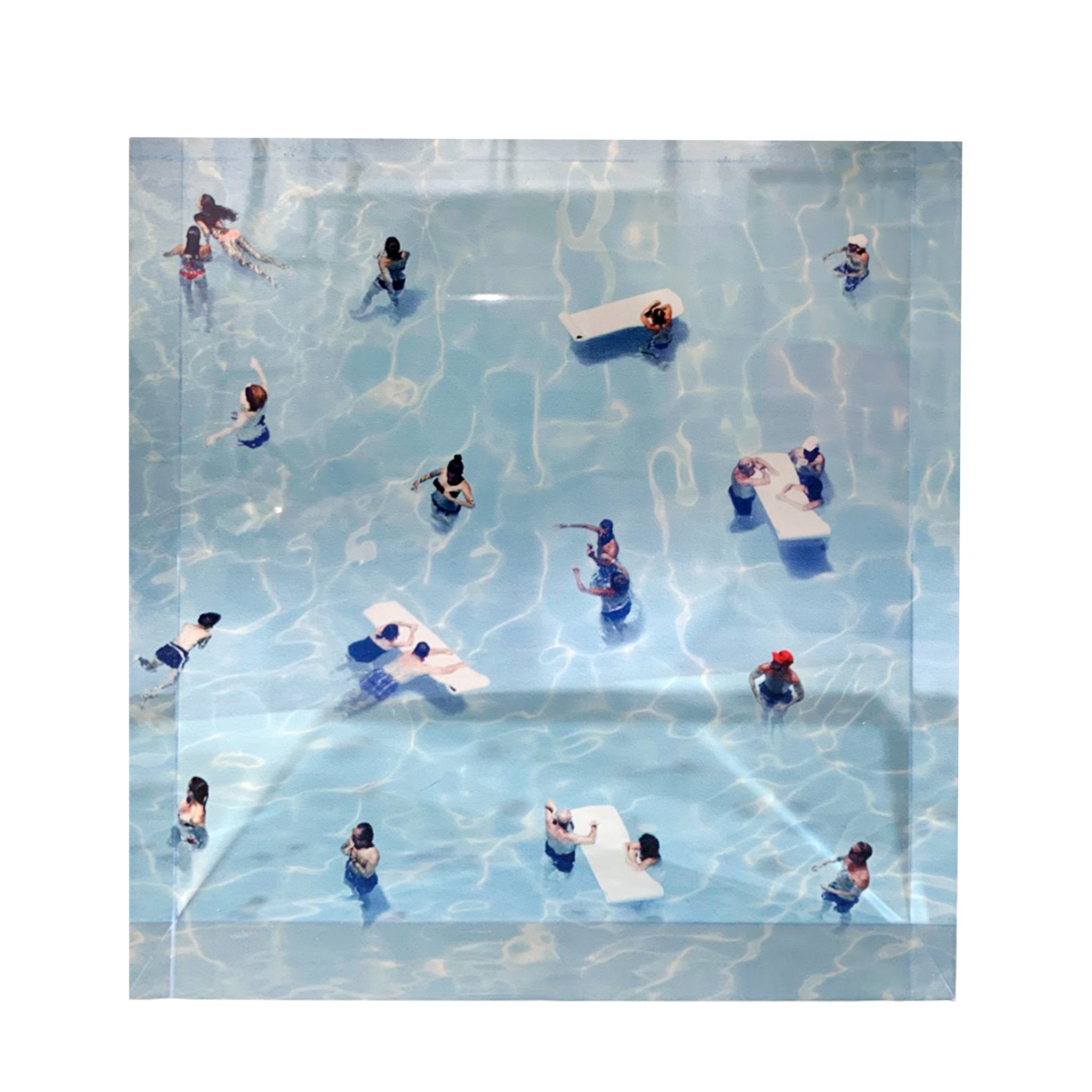 Acrylic Art Block Pool Swimmers