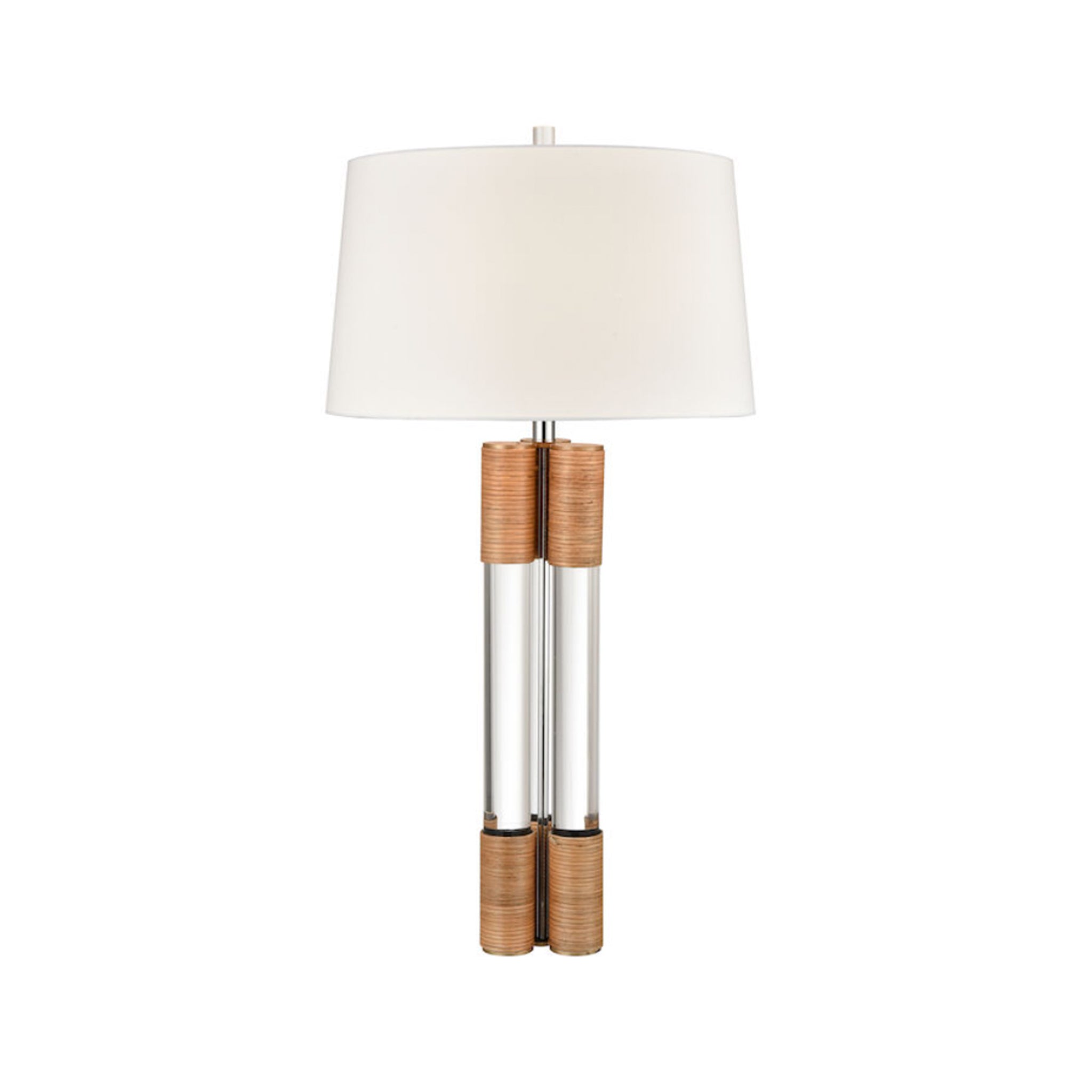 Acrylic and Wrapped Wood Table Lamp