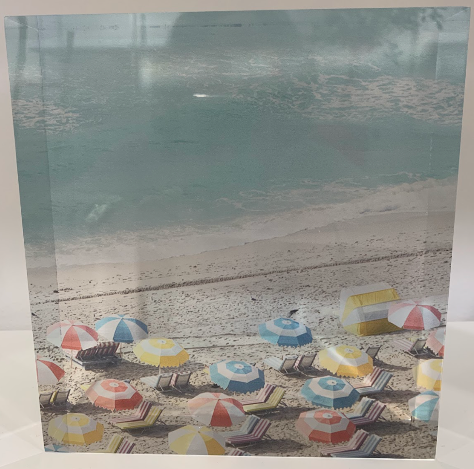 Acrylic Art Block Beach Umbrellas