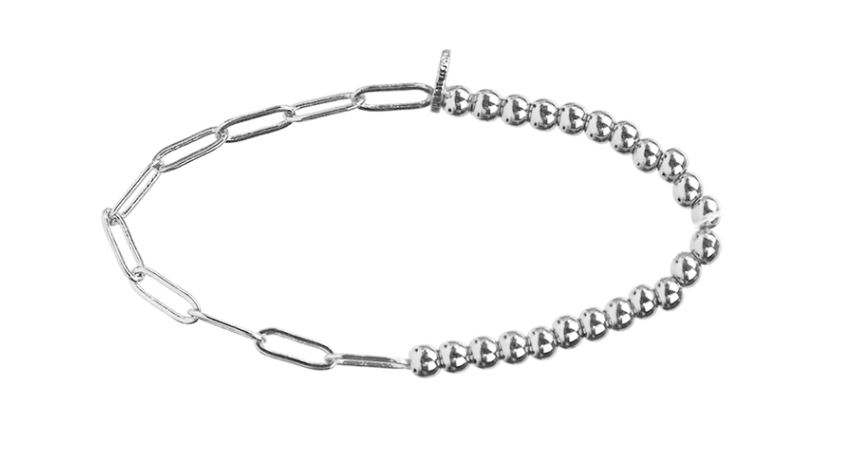 Metal Link & Bead Bracelet