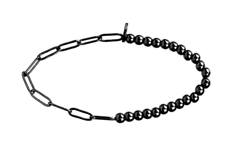 Metal Link & Bead Bracelet