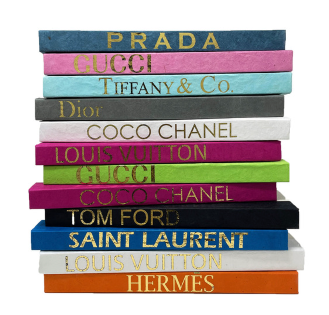 Coco Chanel Decorative Designer Minimalist 5 Book Stack 